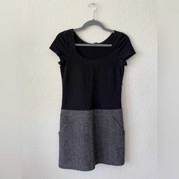 Theory Two Tone Wool Combo Skirt and Top Mini Dress Women's Size 0 - Picture 1 of 15